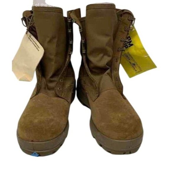 Belleville Mens 901 Tan Combat Boots Size 12R Made In USA Durable Suede & Nylon - Picture 5 of 10